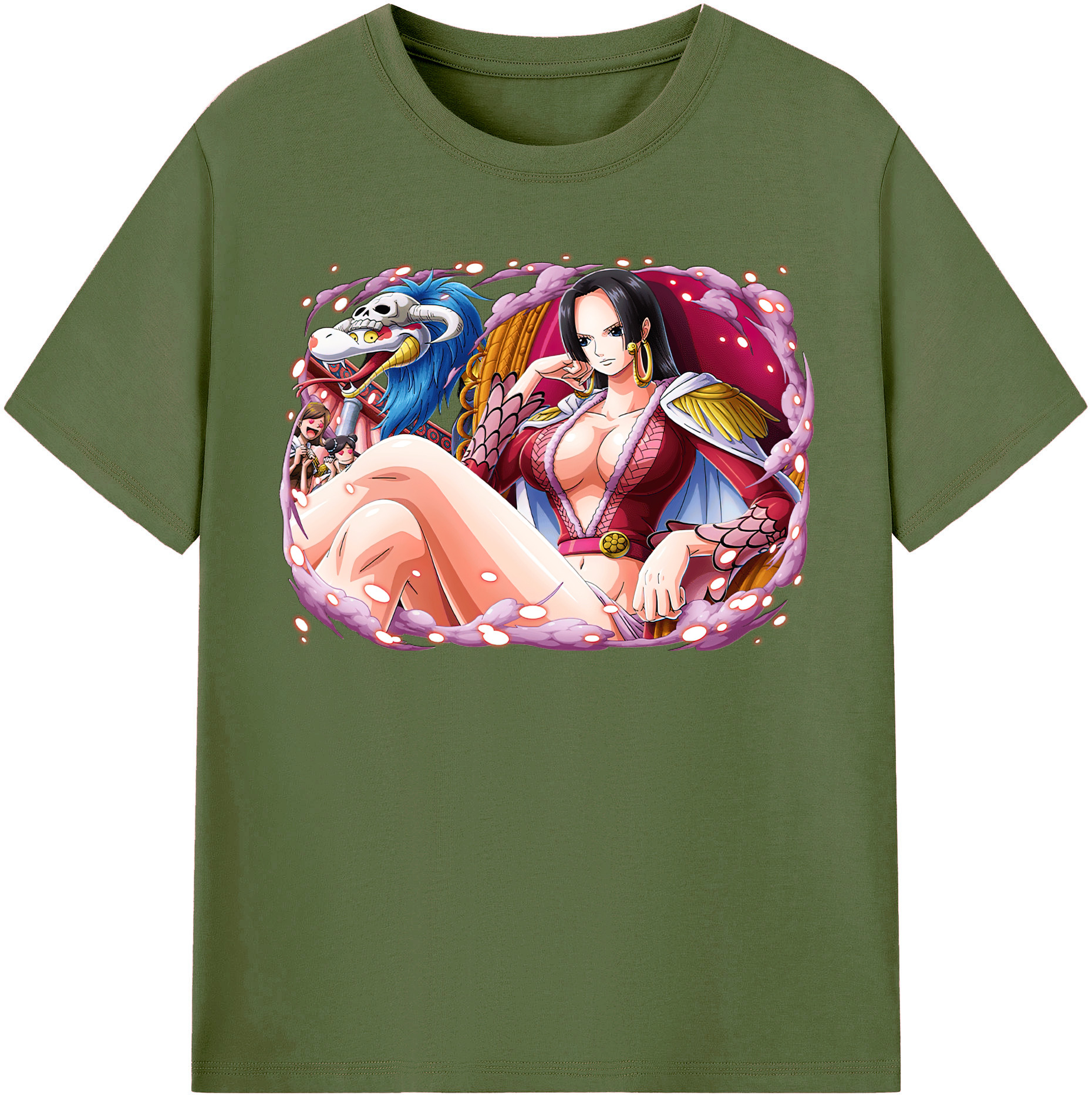 ワンピース ボア・ハンコック ONE PIECE Boa·Hancock 綿100％半袖Tシャツ（フロントプリント）